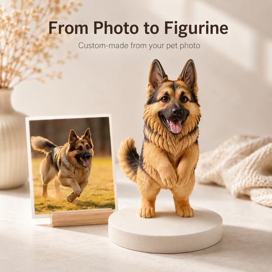 Custom 3D Printed Pet Figurine from Photo with DIY Paint Kit