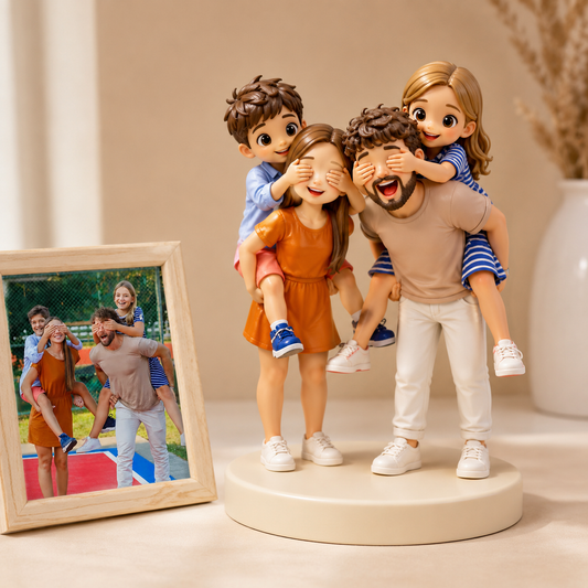 Custom Photo Chibi Figurine - Personalized 3D Family Keepsake Gift