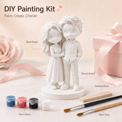 Custom 3D Printed Chibi Couple Figurine from Photo with Base
