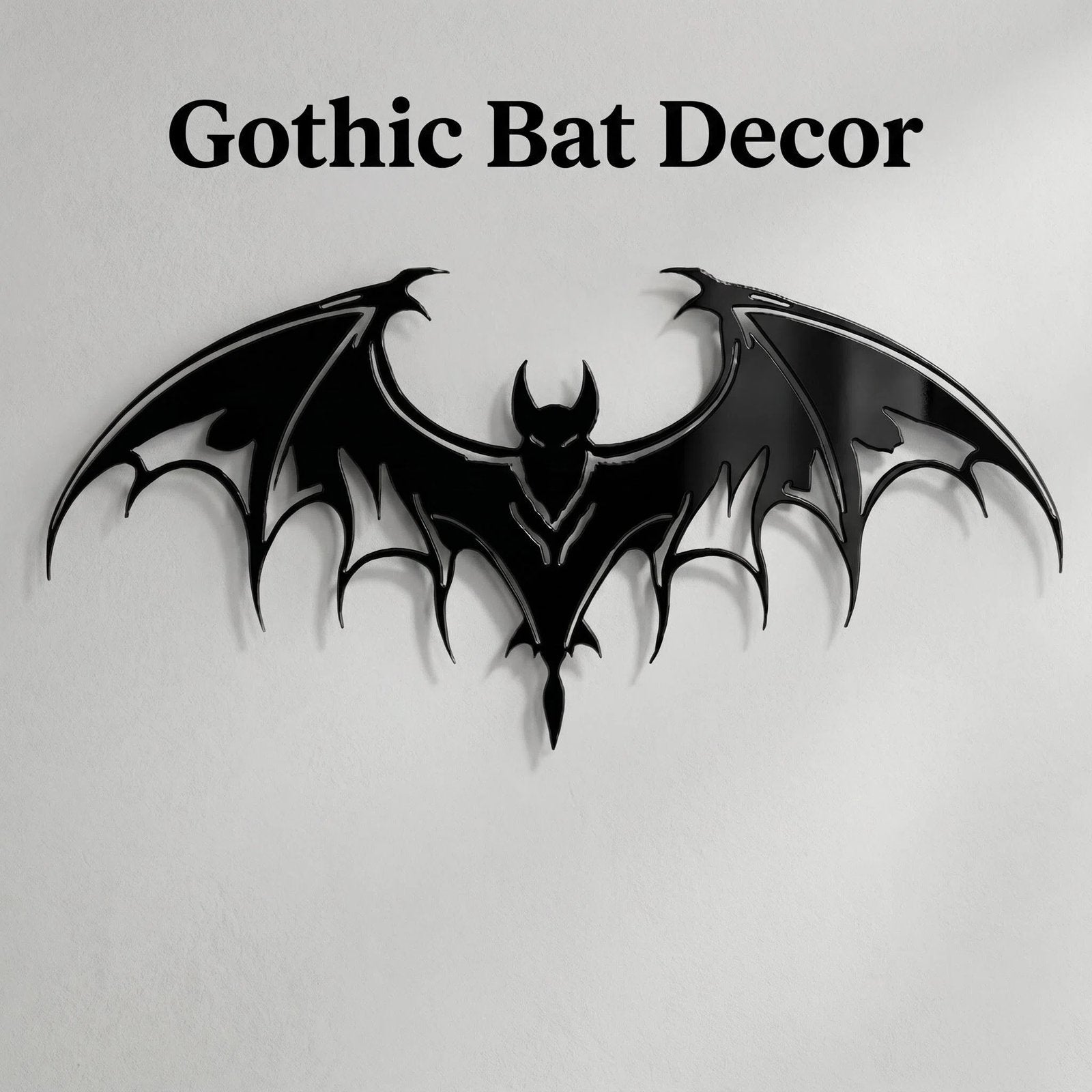 Gothic Metal Bat Halloween Wall Art