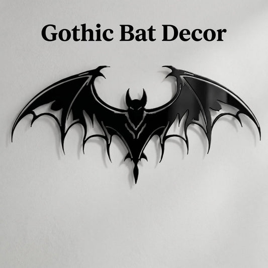 Gothic Metal Bat Halloween Wall Art