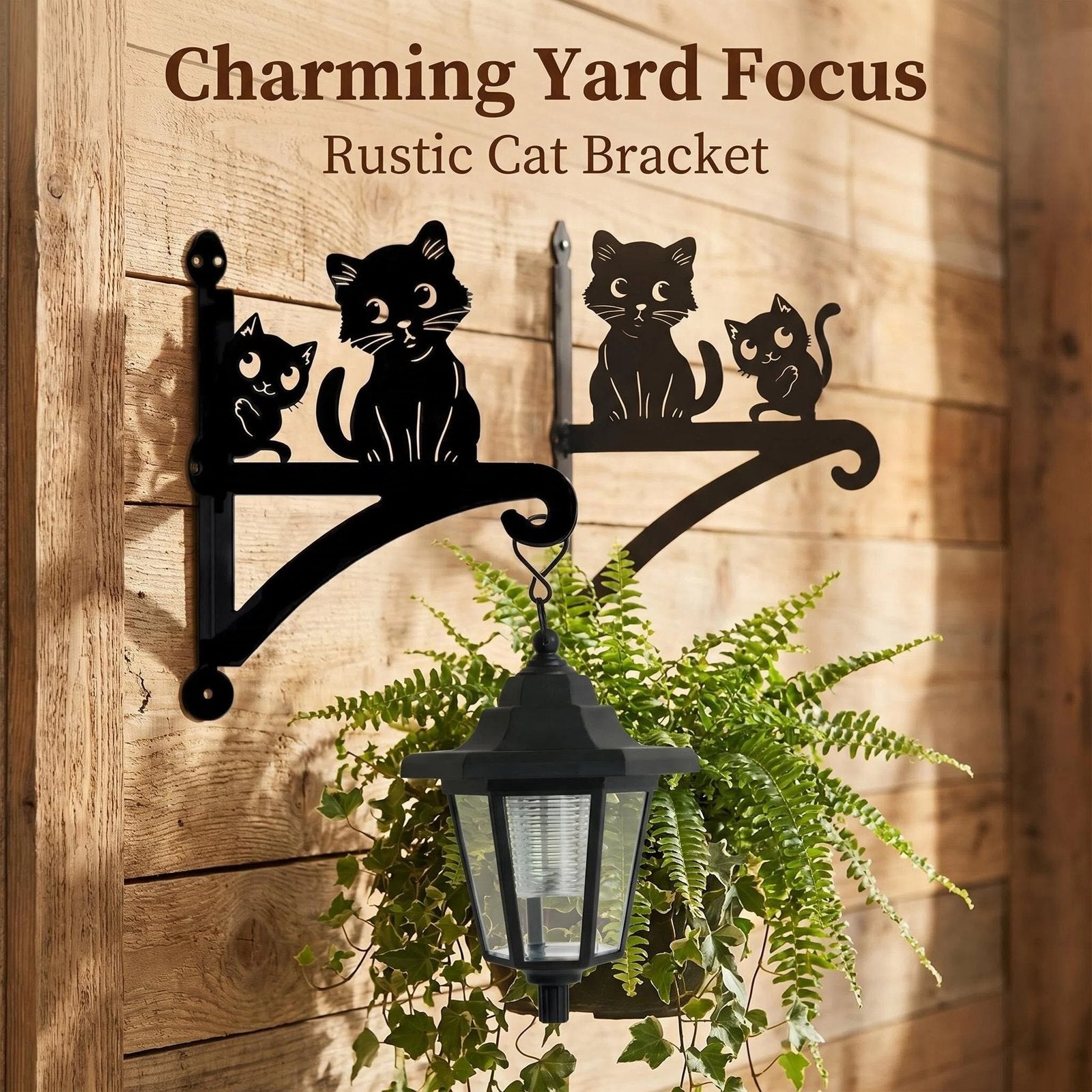 Metal Cat Hanging Planter Stand
