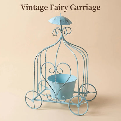 Rustic Metal Pumpkin Carriage Planter