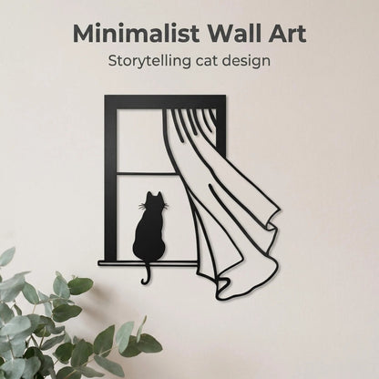Cat Silhouette Metal Wall Art