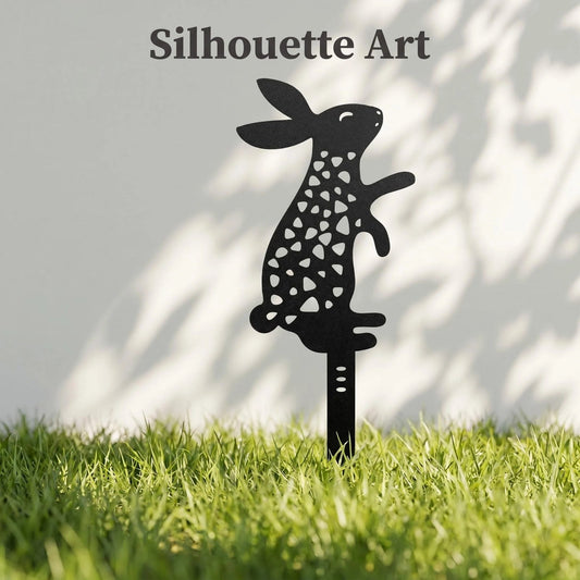 Metal Rabbit Garden Stake