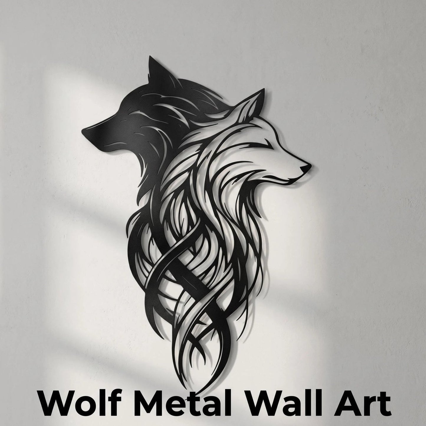 Dual Wolf Metal Wall Art
