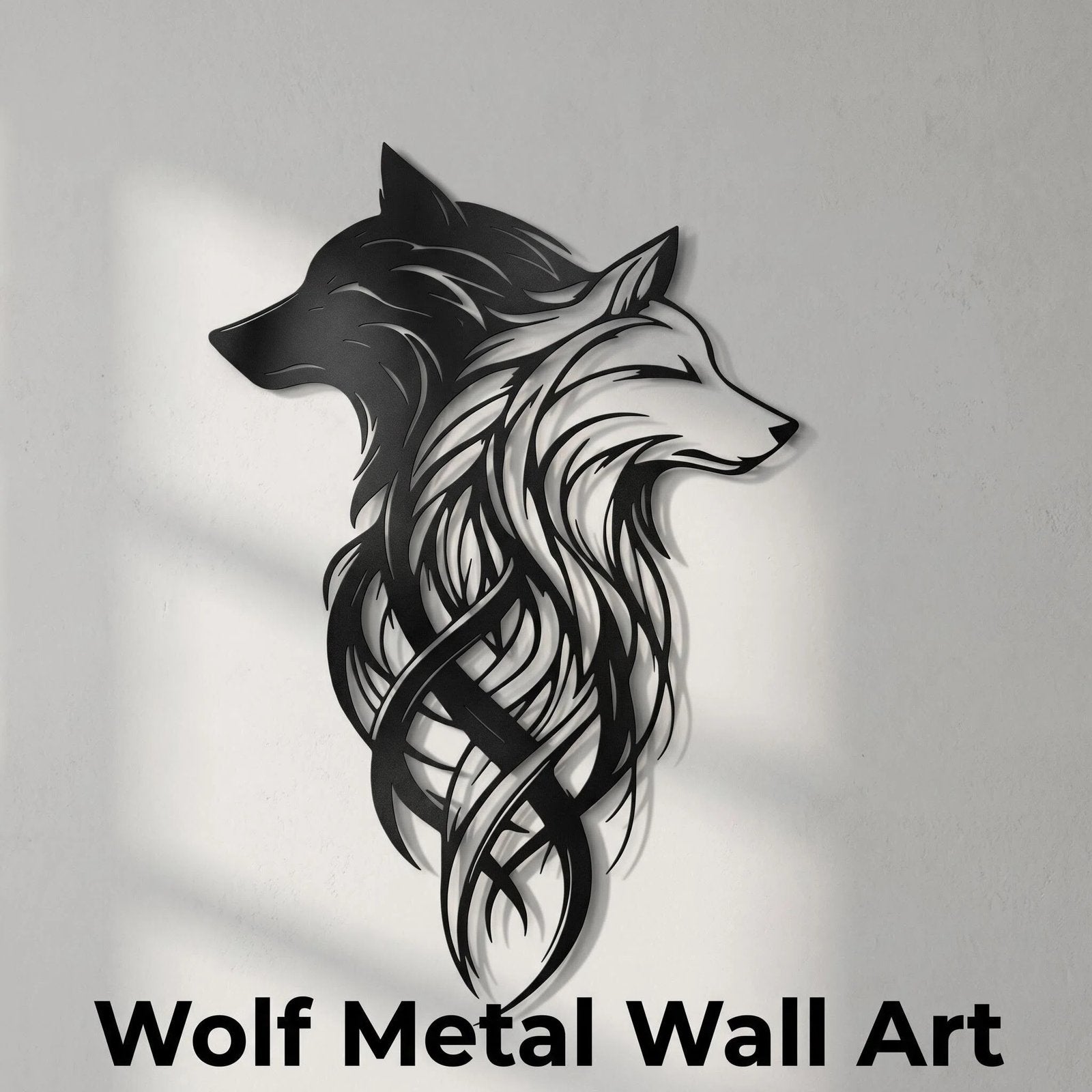 Dual Wolf Metal Wall Art