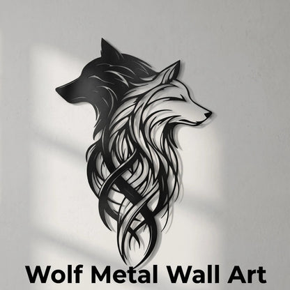 Dual Wolf Metal Wall Art