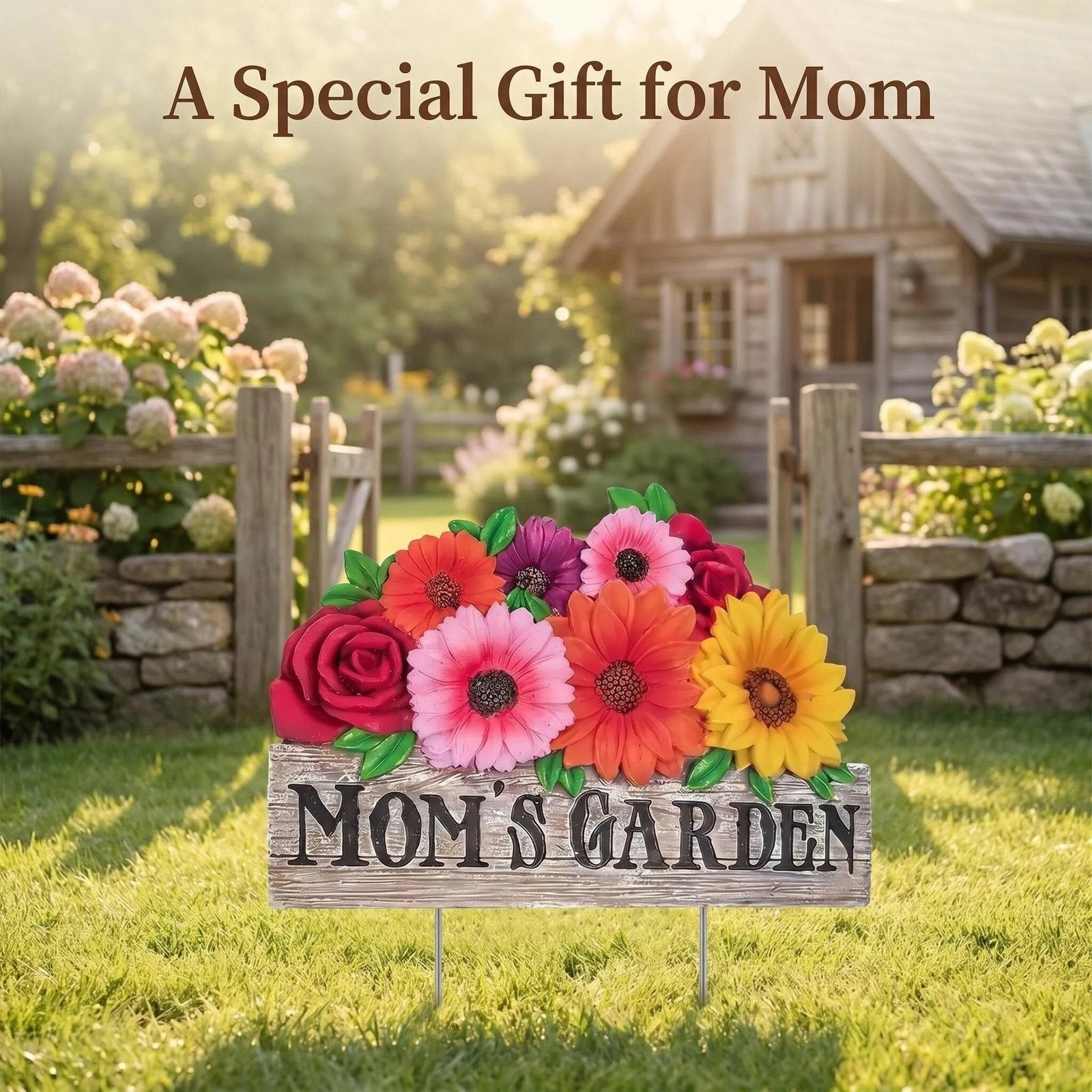 Mom's Garden Metal Yard Sign Stake
