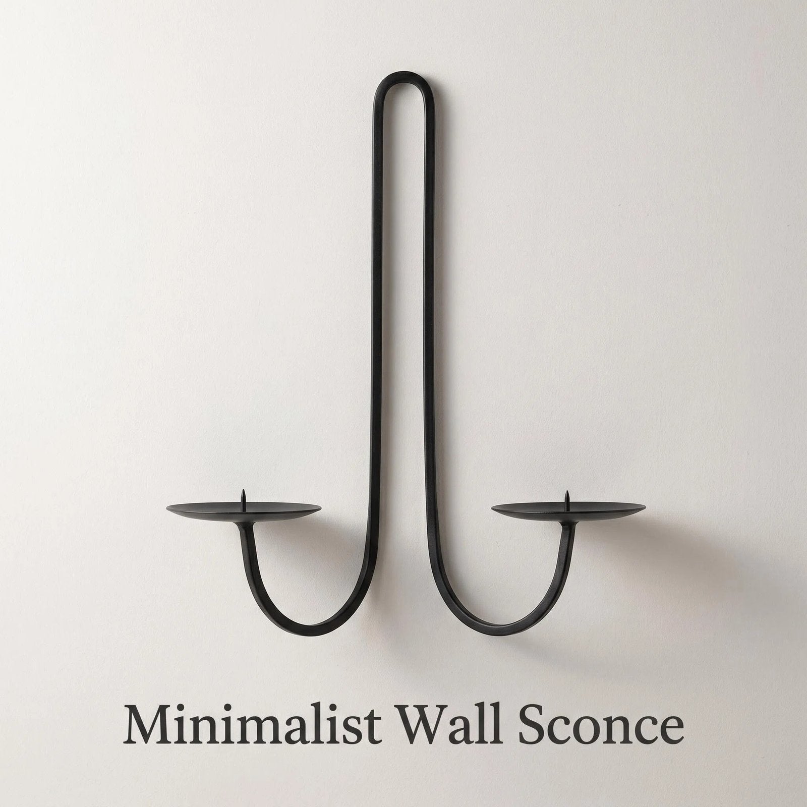 Modern Black Iron Wall Candle Holder