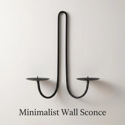 Modern Black Iron Wall Candle Holder