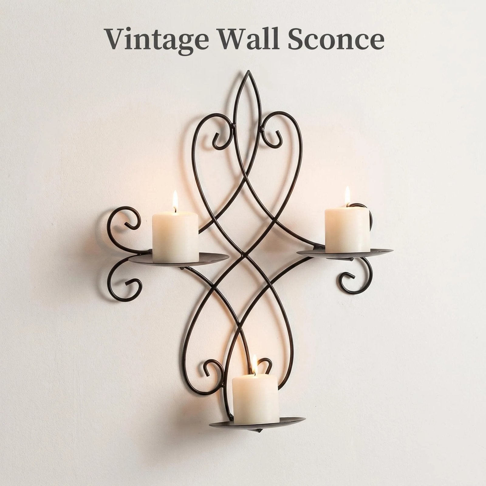 Vintage Black Iron Wall Candle Holder