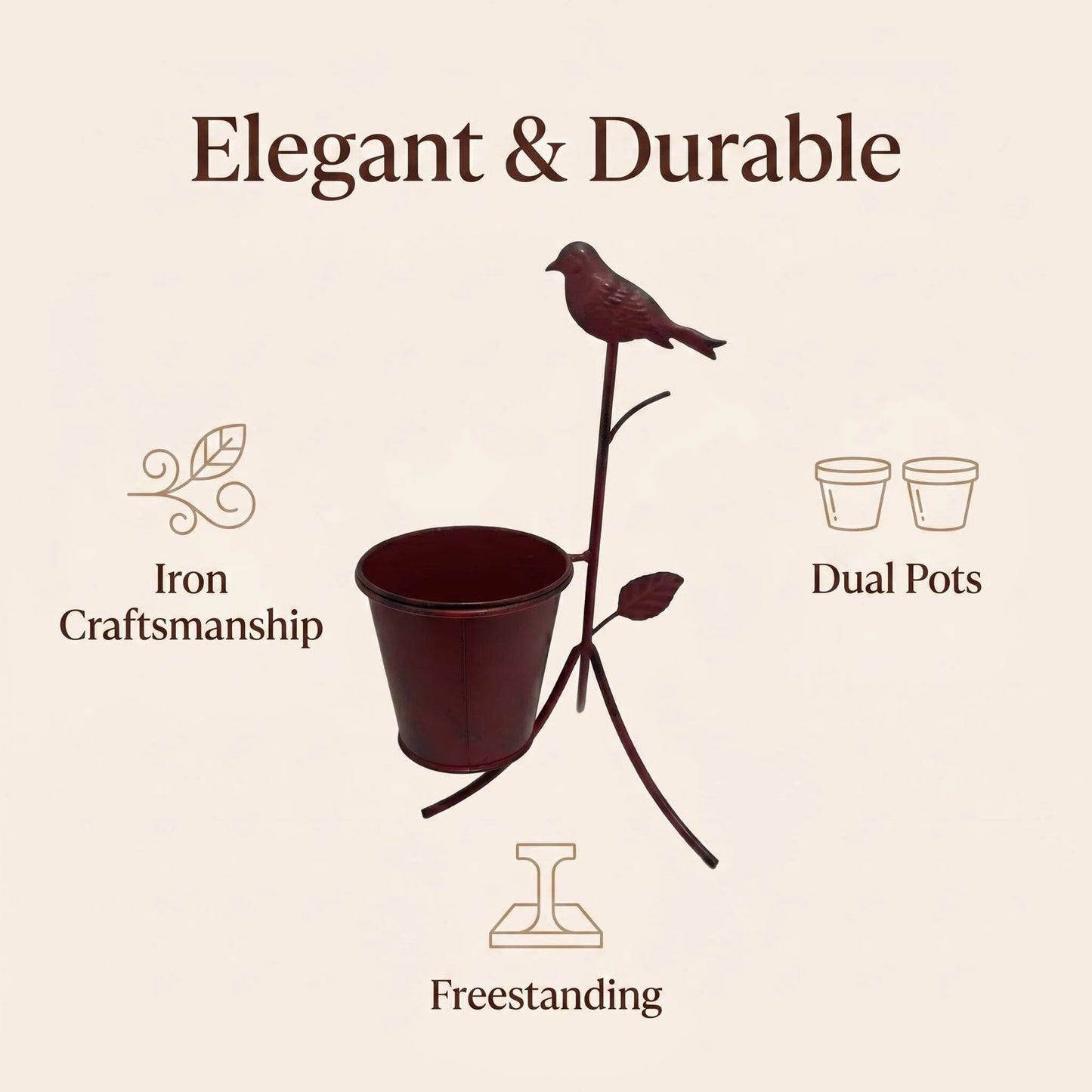 Decorative Bird Metal Plant Stand alternate product view