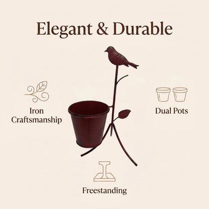 Decorative Bird Metal Plant Stand alternate product view