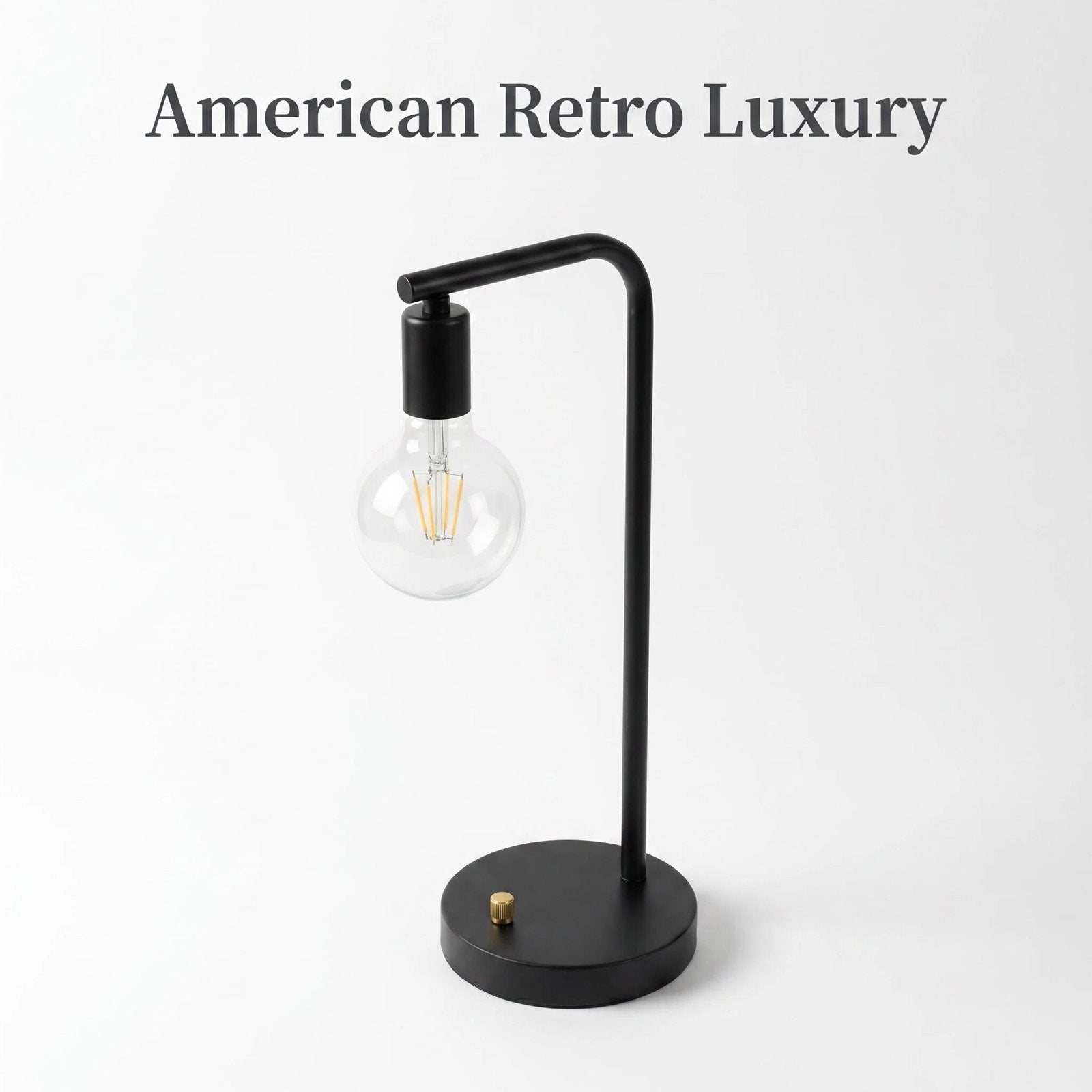 Vintage Iron & Glass Table Lamp