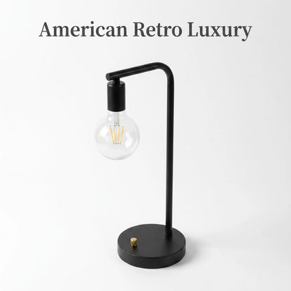 Vintage Iron & Glass Table Lamp