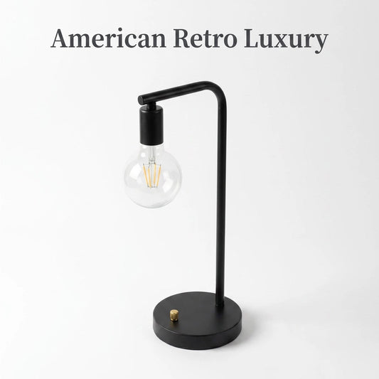Vintage Iron & Glass Table Lamp