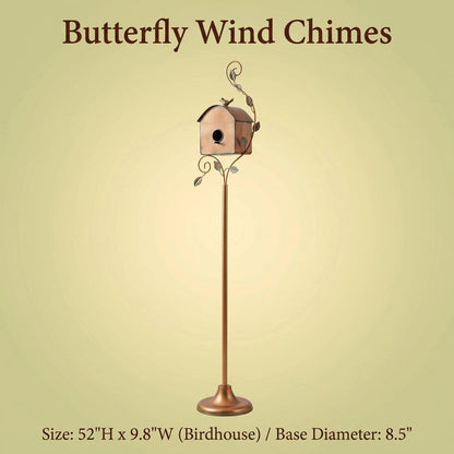 Metal Garden Birdhouse Stand