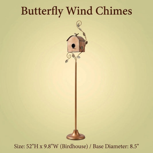Metal Garden Birdhouse Stand