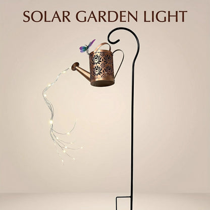 Solar Metal Watering Can Garden Light