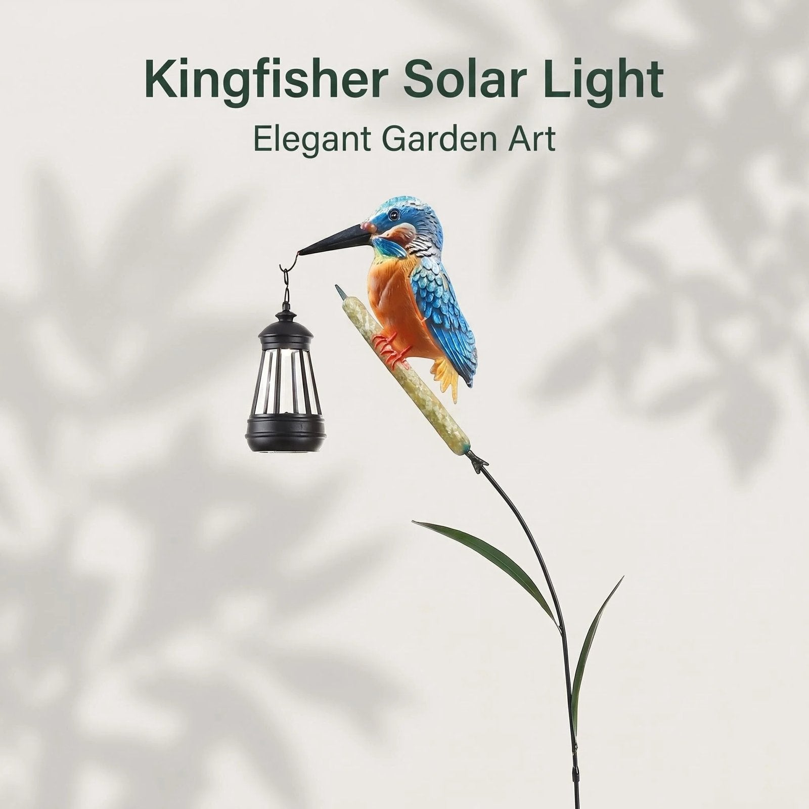 Solar Metal Kingfisher Garden Stake Light