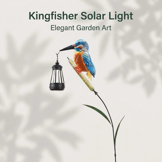 Solar Metal Kingfisher Garden Stake Light