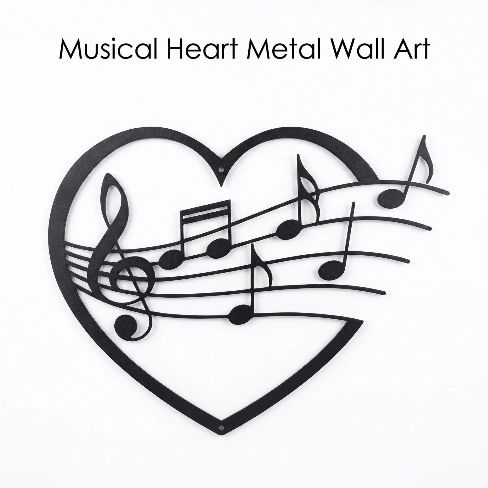 Heart Music Note Metal Wall Art