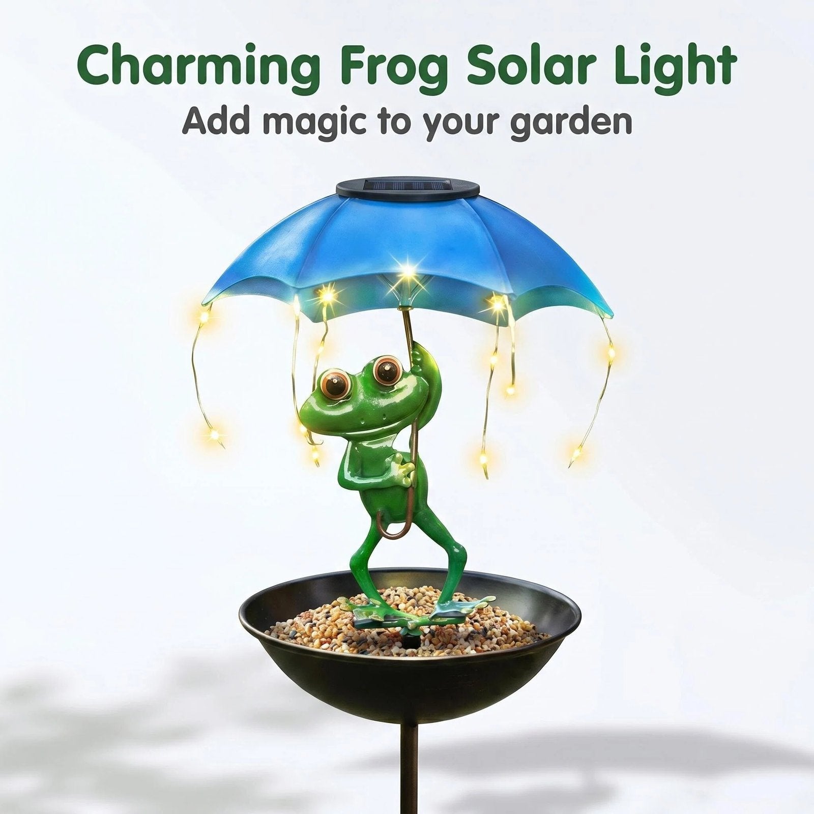 Solar Metal Frog Garden Light
