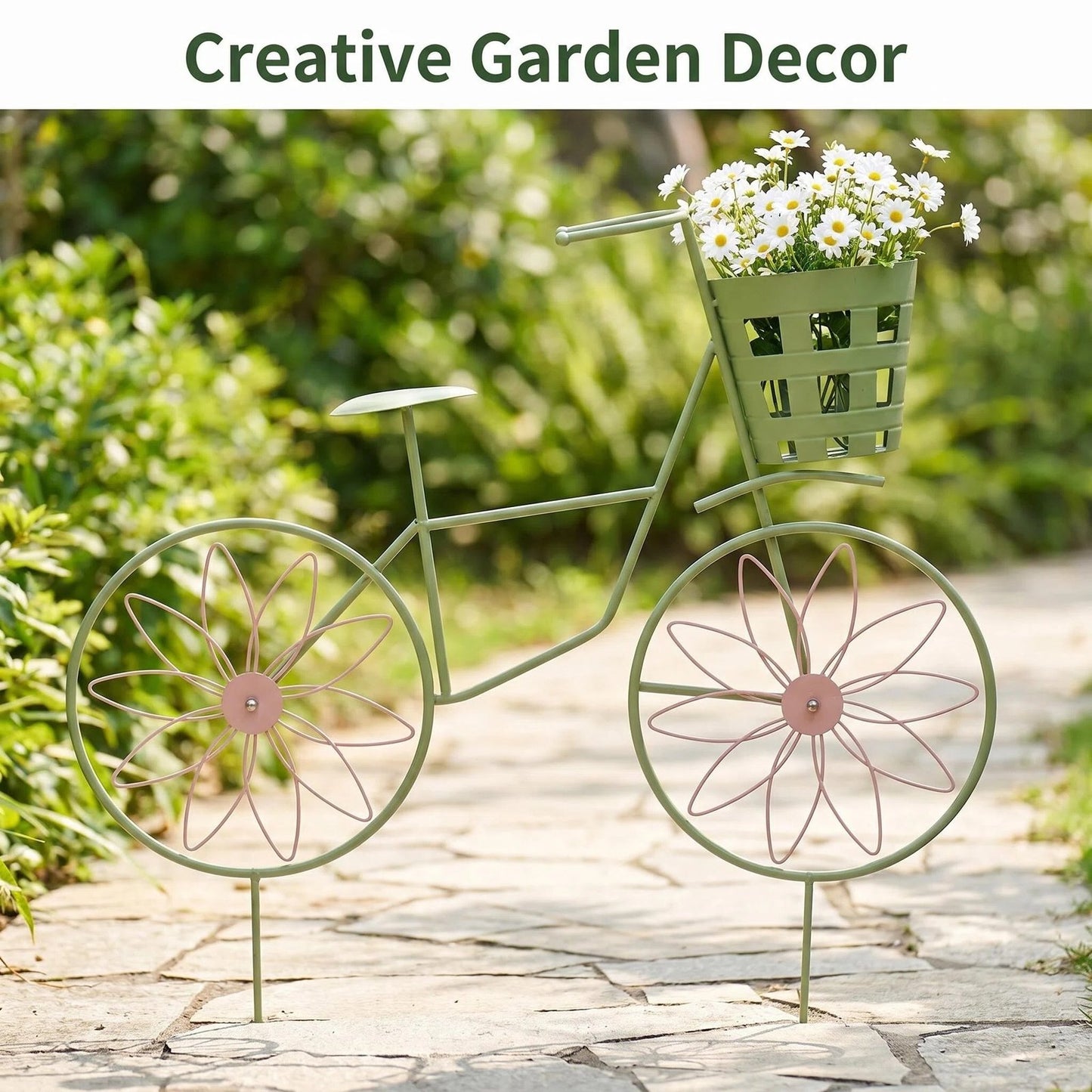 Metal Bicycle Garden Stake