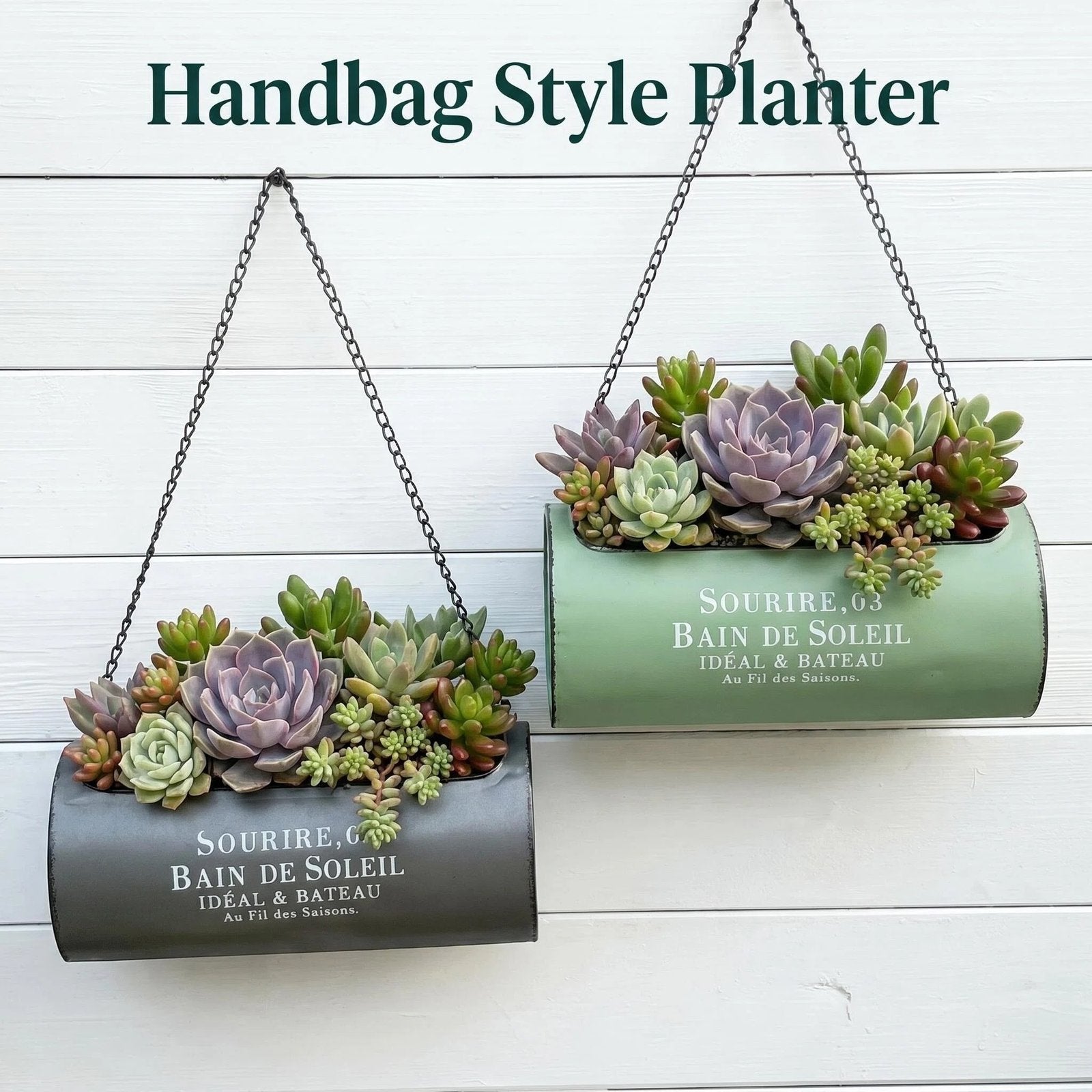 Vintage Metal Purse Hanging Planter
