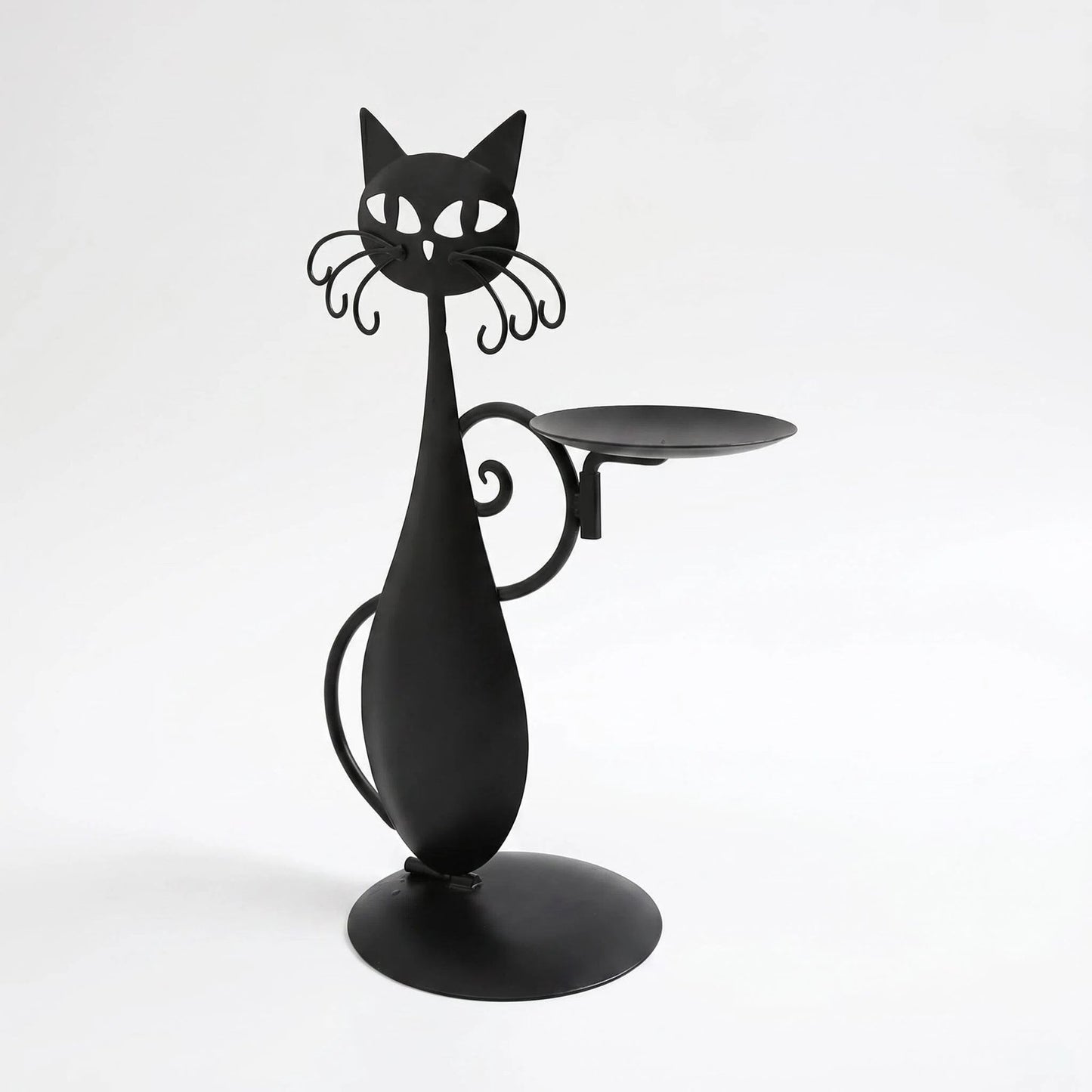 Vintage Cat Iron Candle Holder