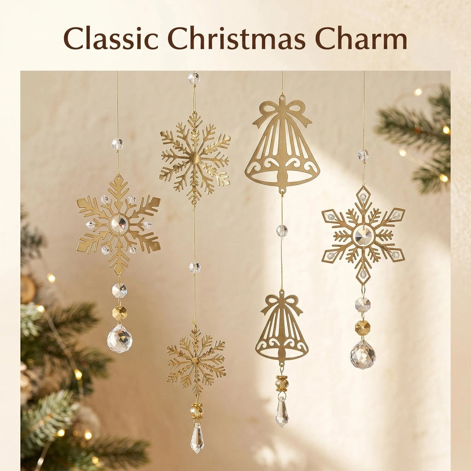 Metal Bell & Snowflake Christmas Garland