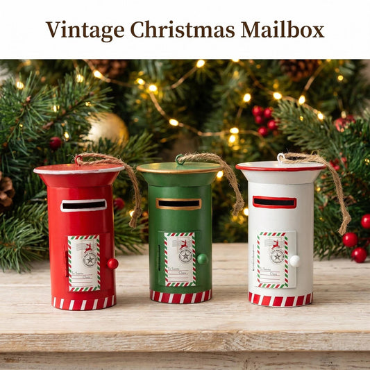 Vintage Metal Christmas Mailbox Ornament