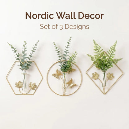 Gold Geometric Metal Wall Vase