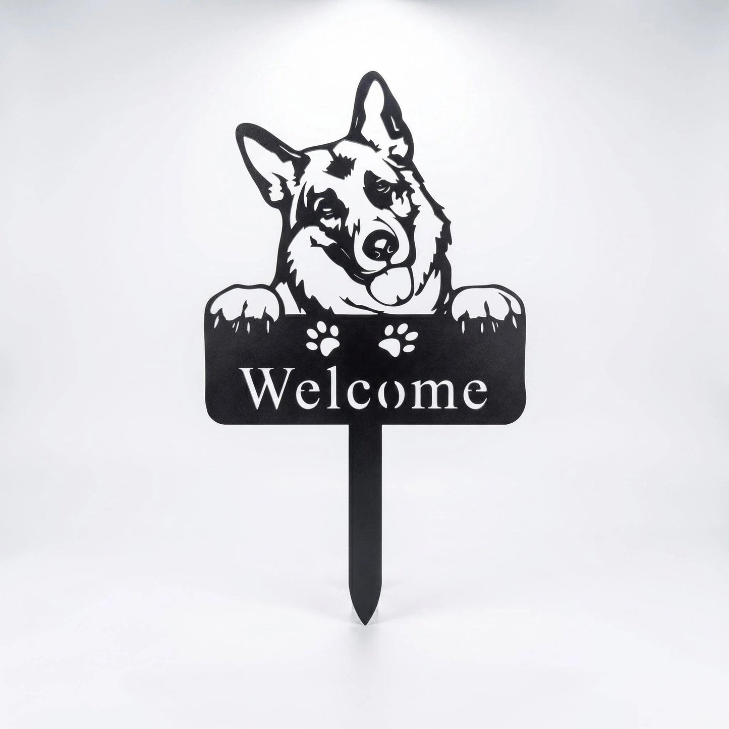 German Shepherd Metal Garden Sign