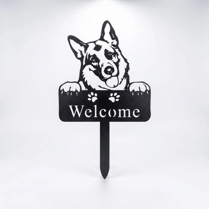 German Shepherd Metal Garden Sign