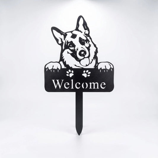 German Shepherd Metal Garden Sign