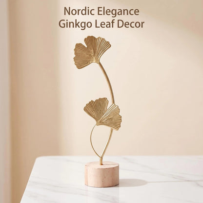 Metal Ginkgo Leaf Tabletop Decor