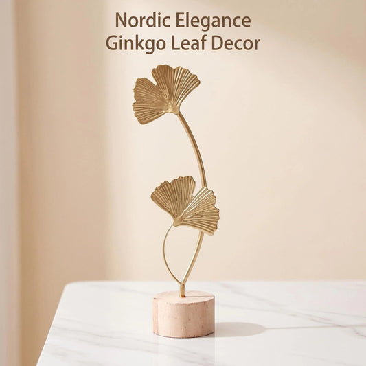 Metal Ginkgo Leaf Tabletop Decor