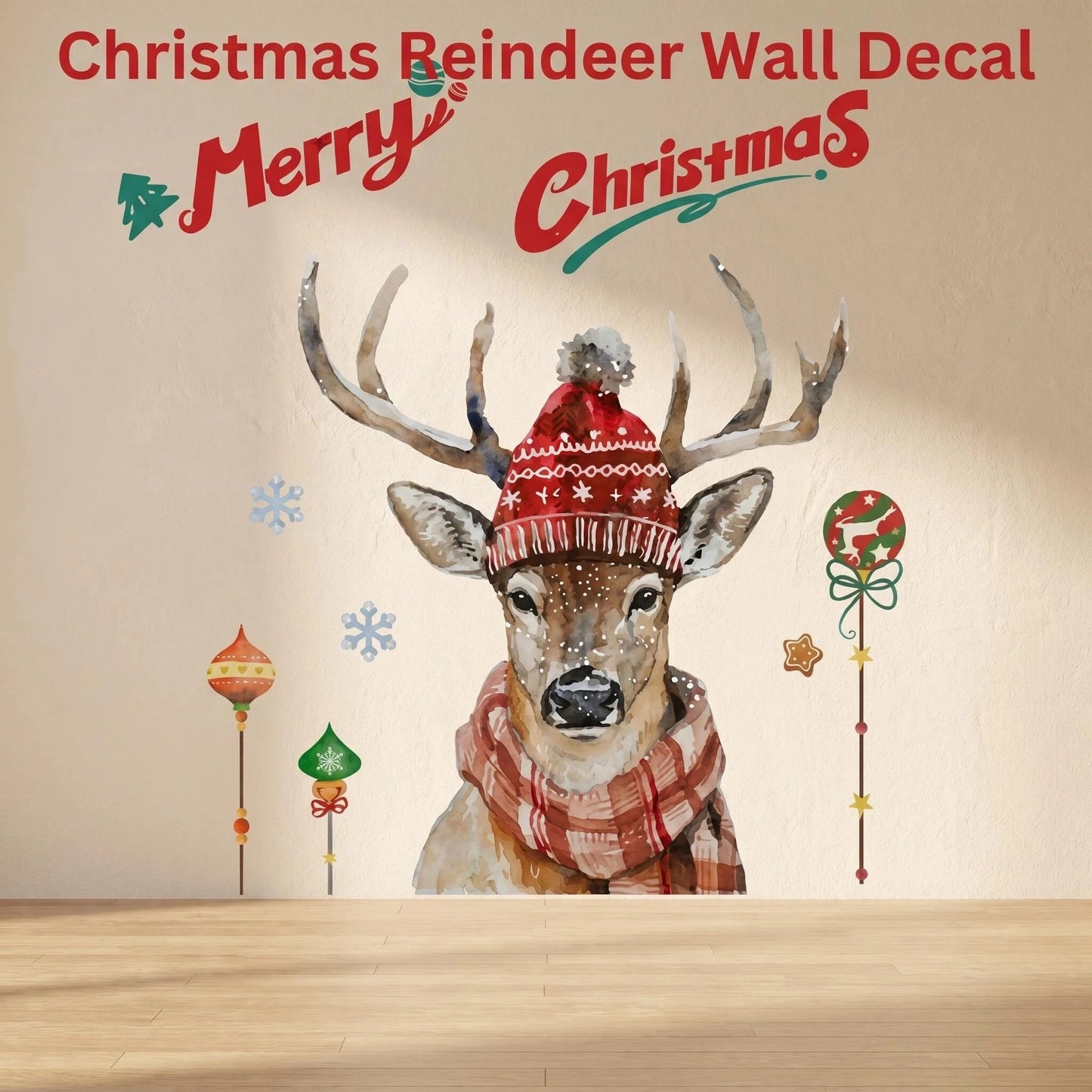Christmas Reindeer Wall Sticker Holiday Home Decor