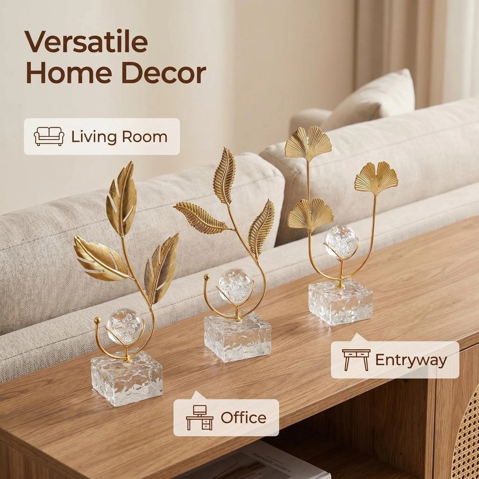 Nordic Metal Crystal Ball Tabletop Decor alternate product view
