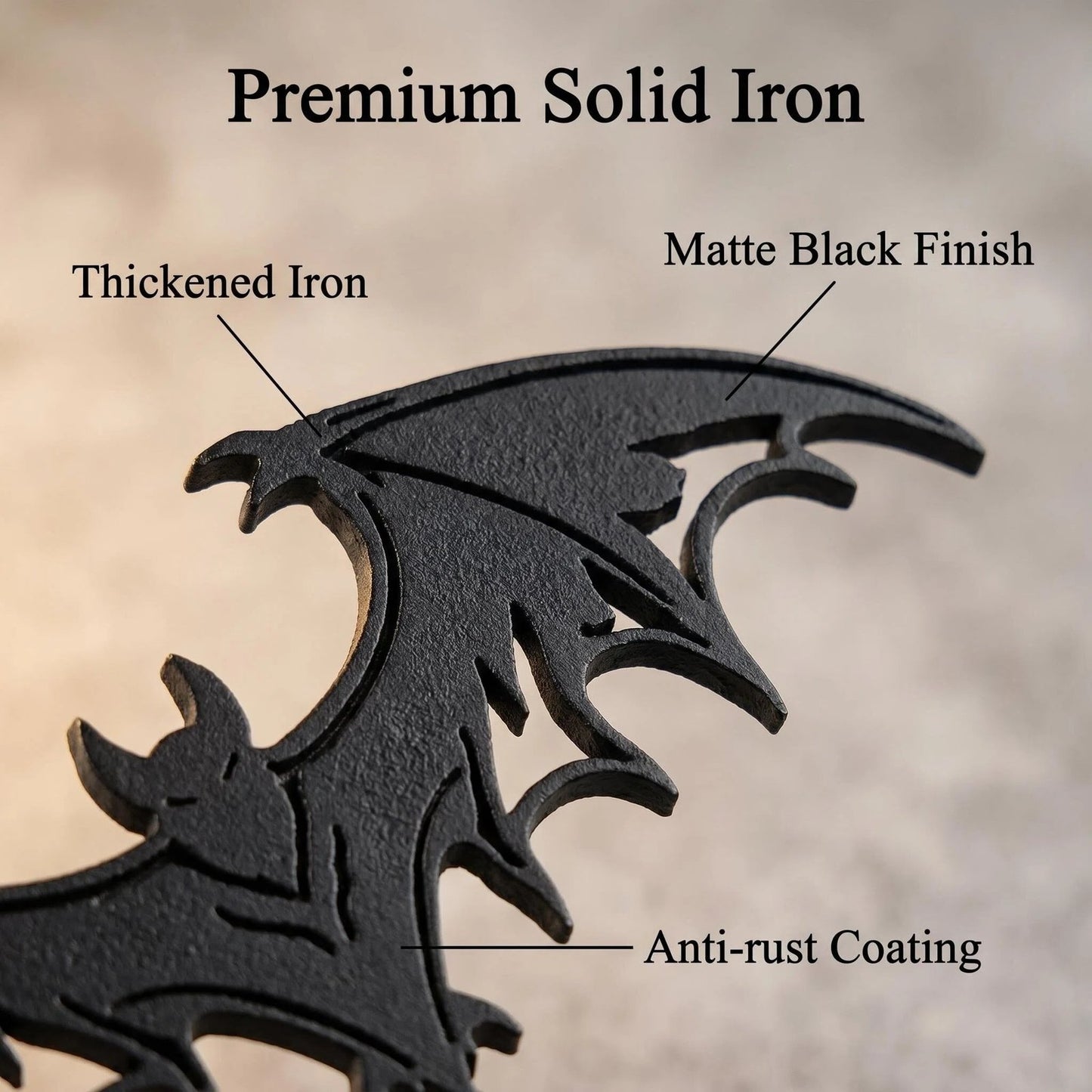 Gothic Metal Bat Halloween Wall Art alternate product view