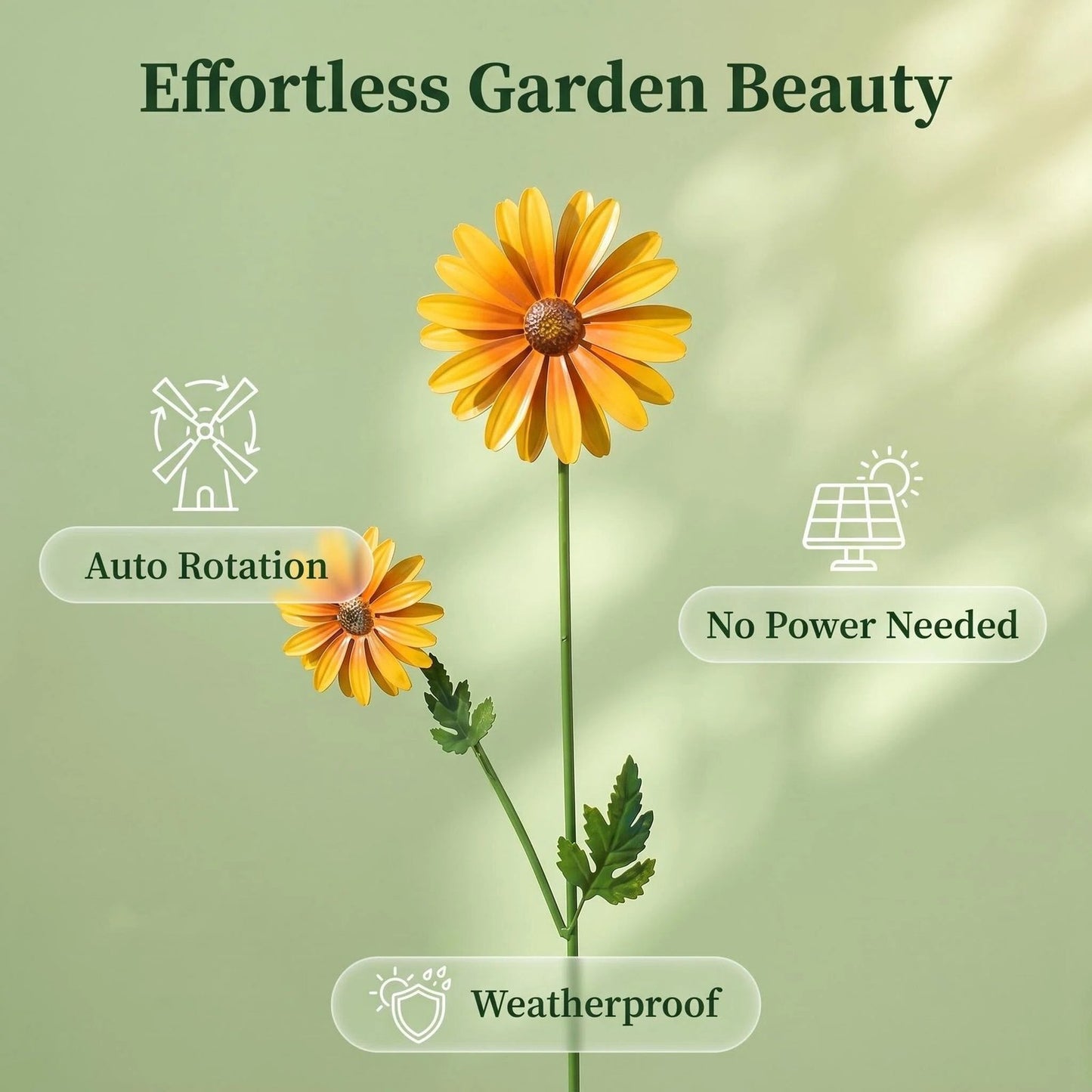 Metal Daisy Wind Spinner Garden Stake product detail view