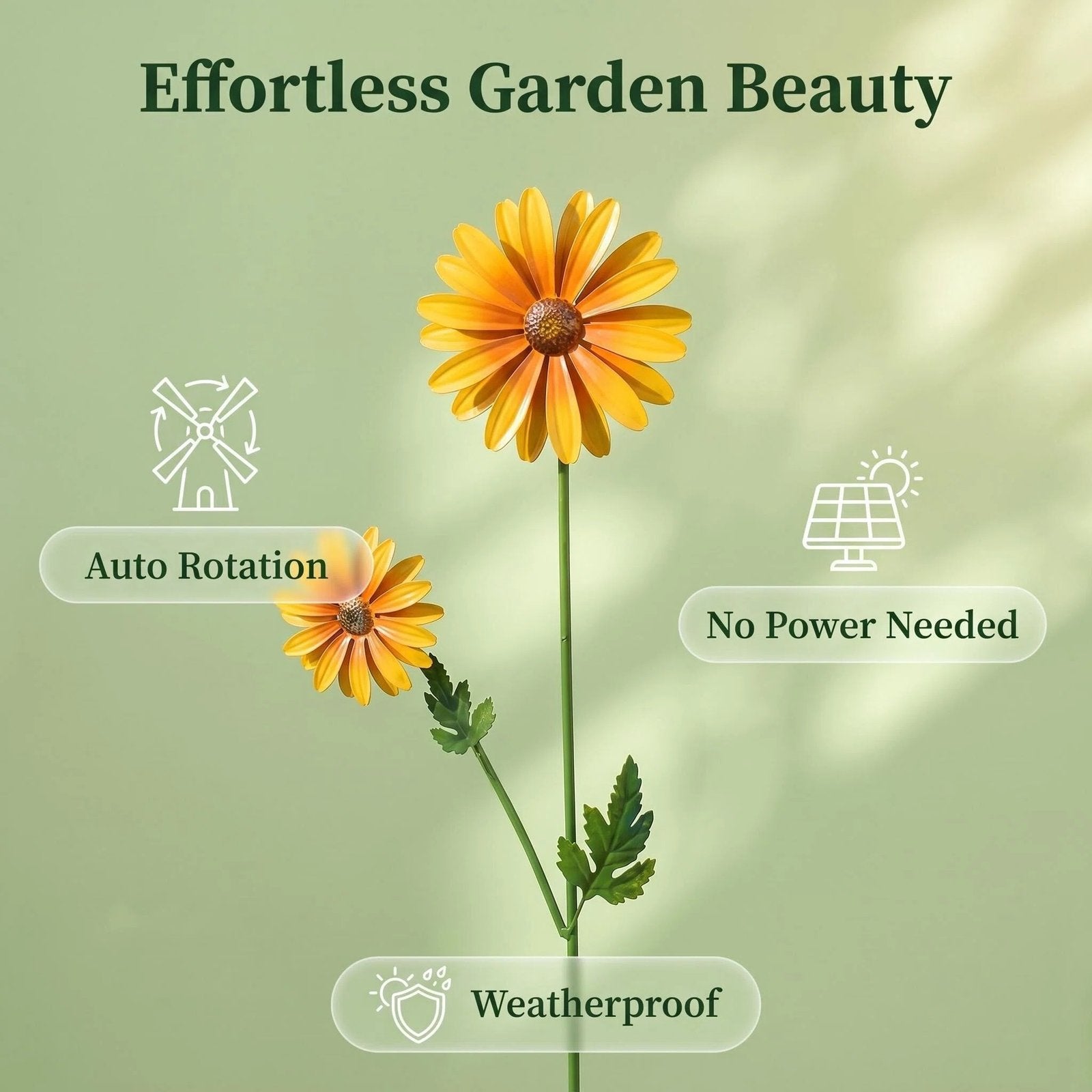 Metal Daisy Wind Spinner Garden Stake product detail view