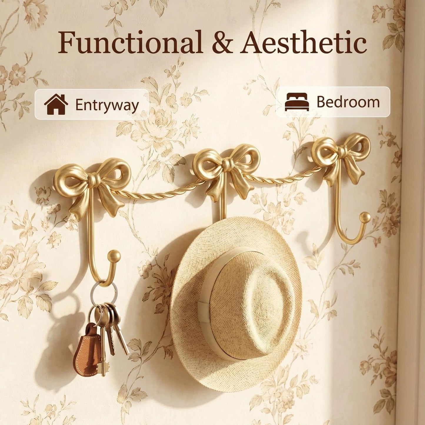 Gold Bow Metal Wall Hook alternate product view