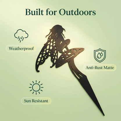 Fairy on Mushroom Metal Garden Stake alternate product view
