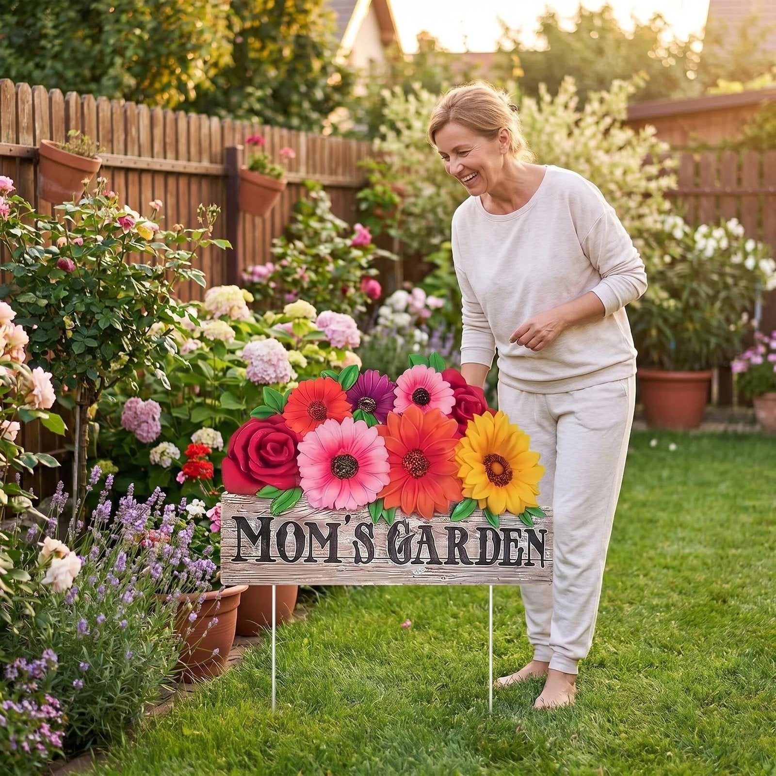 Mom's Garden Metal Yard Sign Stake additional product view