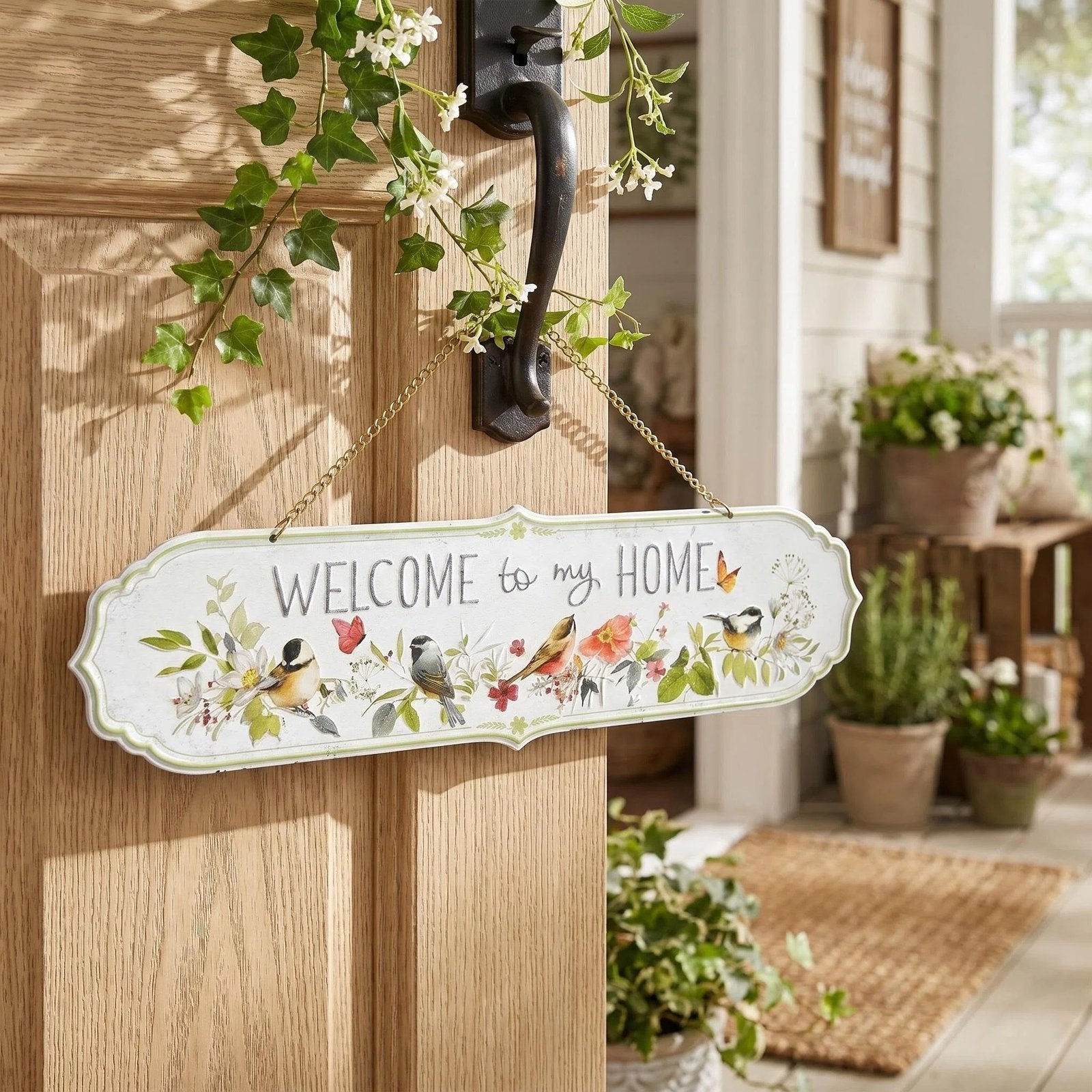 Metal Garden Welcome Hanging Sign additional product view