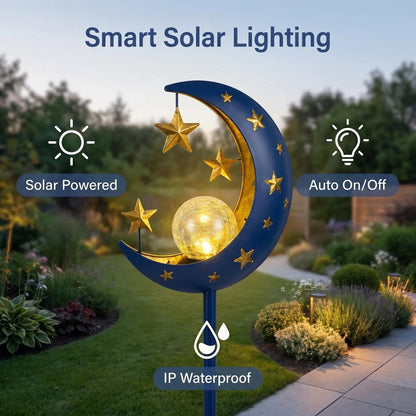 Solar Metal Moon Garden Stake Light alternate product view