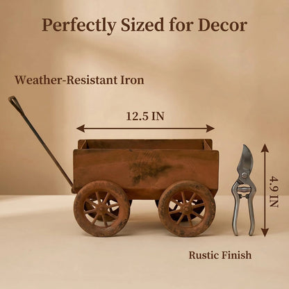 Rustic Metal Wheelbarrow Planter additional product view